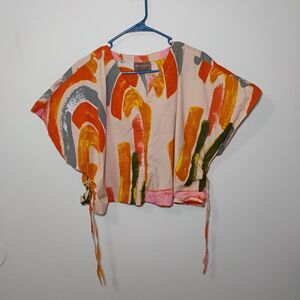 Artsy Colorful Boho Hippie Hipster Oversized Shirt Women's S/M